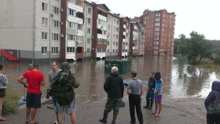 Уссурійськ і довколишні населені пункти виявилися затопленими (19 фото)