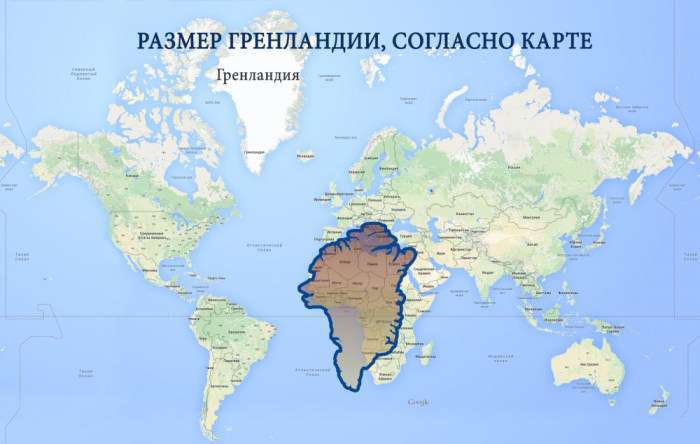 Як звичайні карти спотворюють розміри географічних обєктів (4 фото)