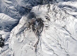 Satellite Imagery Reveals Shivelyuch Volcano Melting Snow from Within